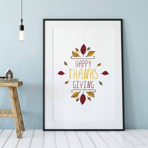 Happy Thanksgiving Poster, Autumn Colors Home Decor