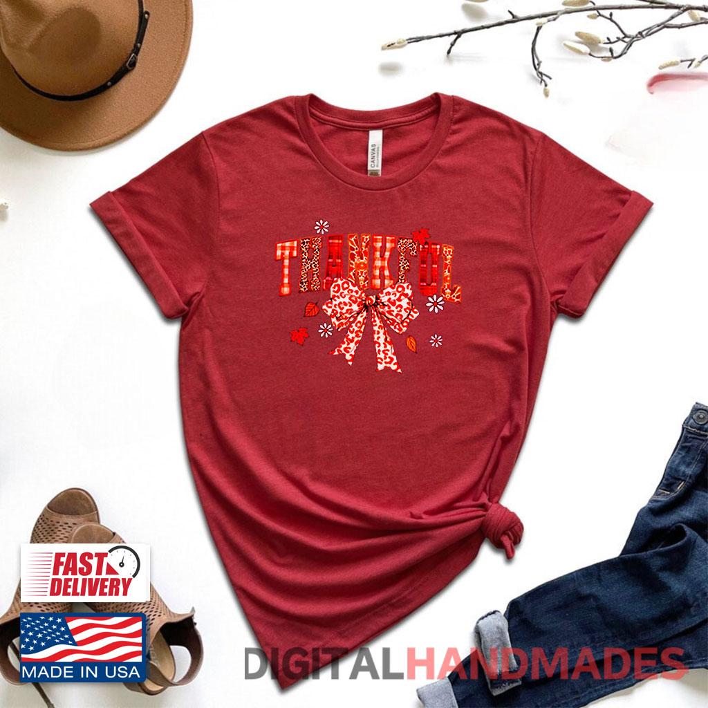 Thankful Leopard Plaid Thanksgiving T Shirt Thankful Leopard Plaid Thanksgiving T Shirt
