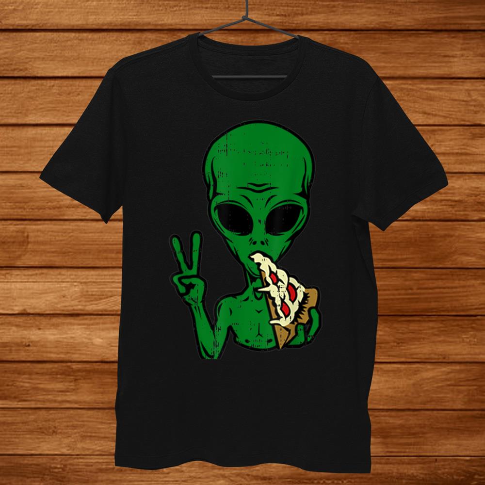 Alien Pizza Eating Peace Funny Space Area1 Halloween Shirt Alien Pizza Eating Peace Funny Space Area1 Halloween Shirt