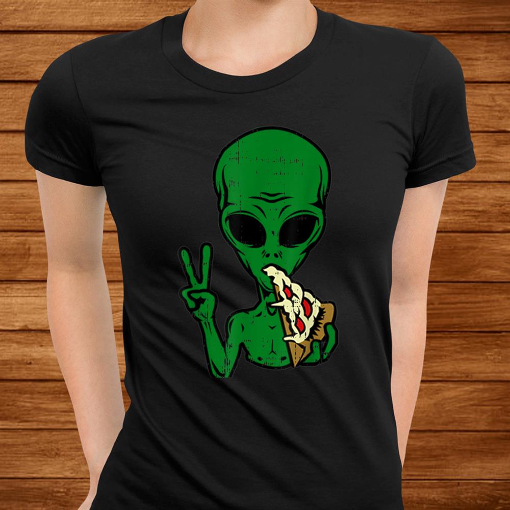 Alien Pizza Eating Peace Funny Space Area1 Halloween Shirt Alien Pizza Eating Peace Funny Space Area1 Halloween Shirt
