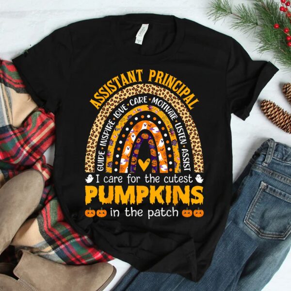 Assistant Principal Rainbow Halloween School Cutest Pumpkins Shirt