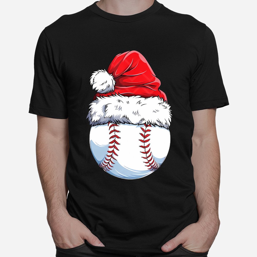 Baseball Ball Santa Hat Christmas Shirt Baseball Ball Santa Hat Christmas Shirt