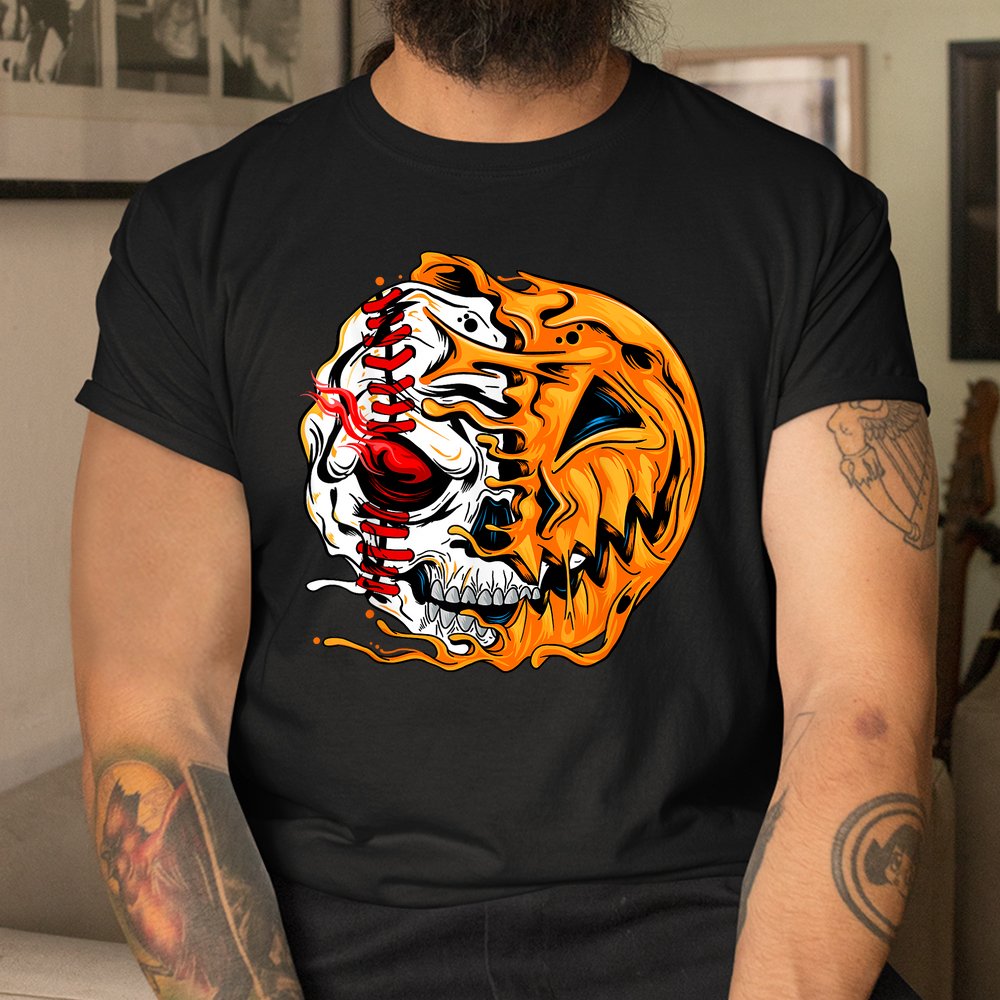 Baseball Player Halloween Pumpkin Skeleton Shirt Baseball Player Halloween Pumpkin Skeleton Shirt