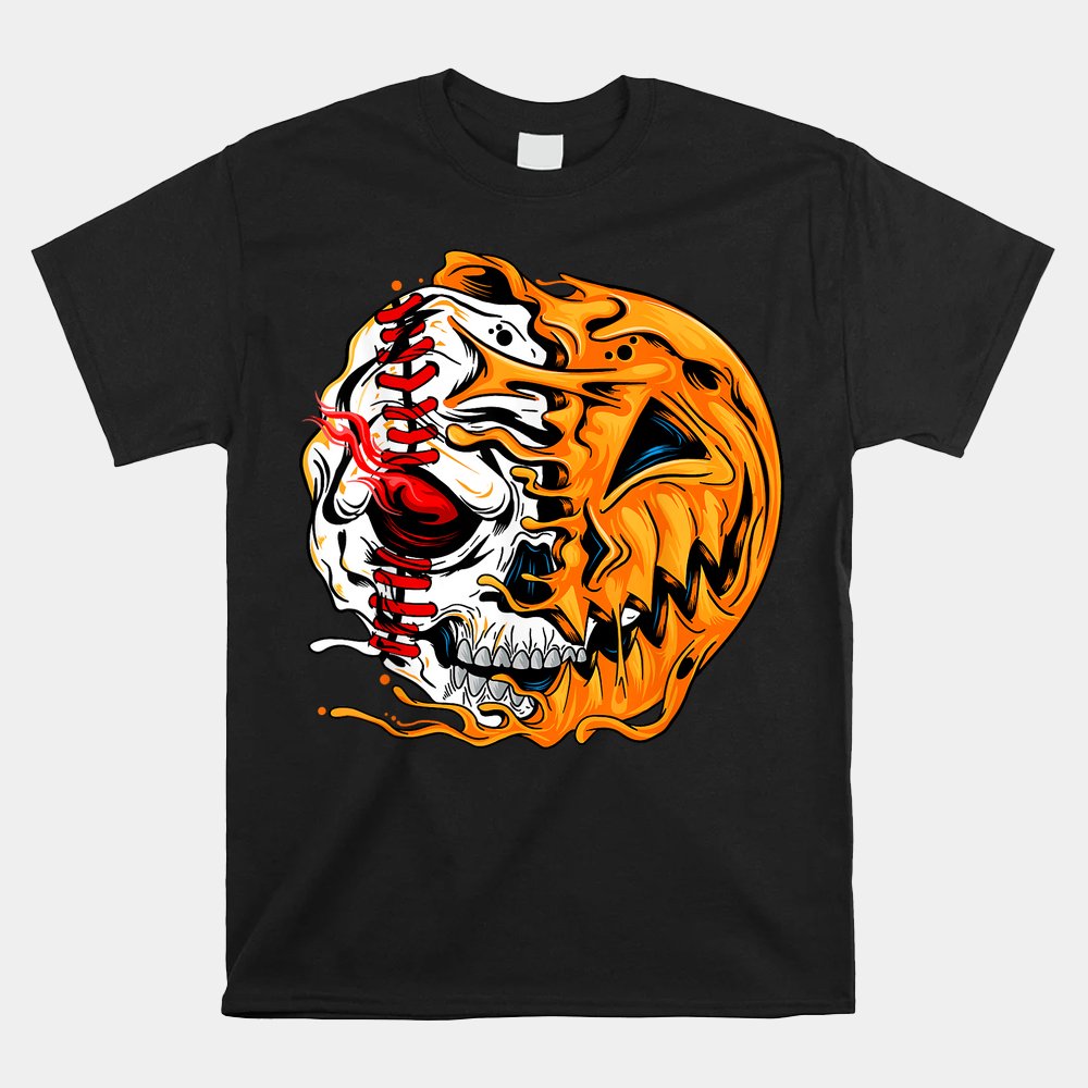 Baseball Player Halloween Pumpkin Skeleton Shirt Baseball Player Halloween Pumpkin Skeleton Shirt
