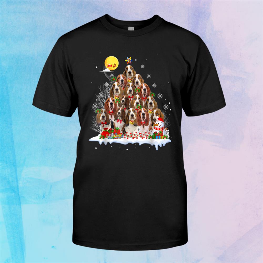 Basset Hound Dog Reindeer Pine Christmas Shirt Basset Hound Dog Reindeer Pine Christmas Shirt