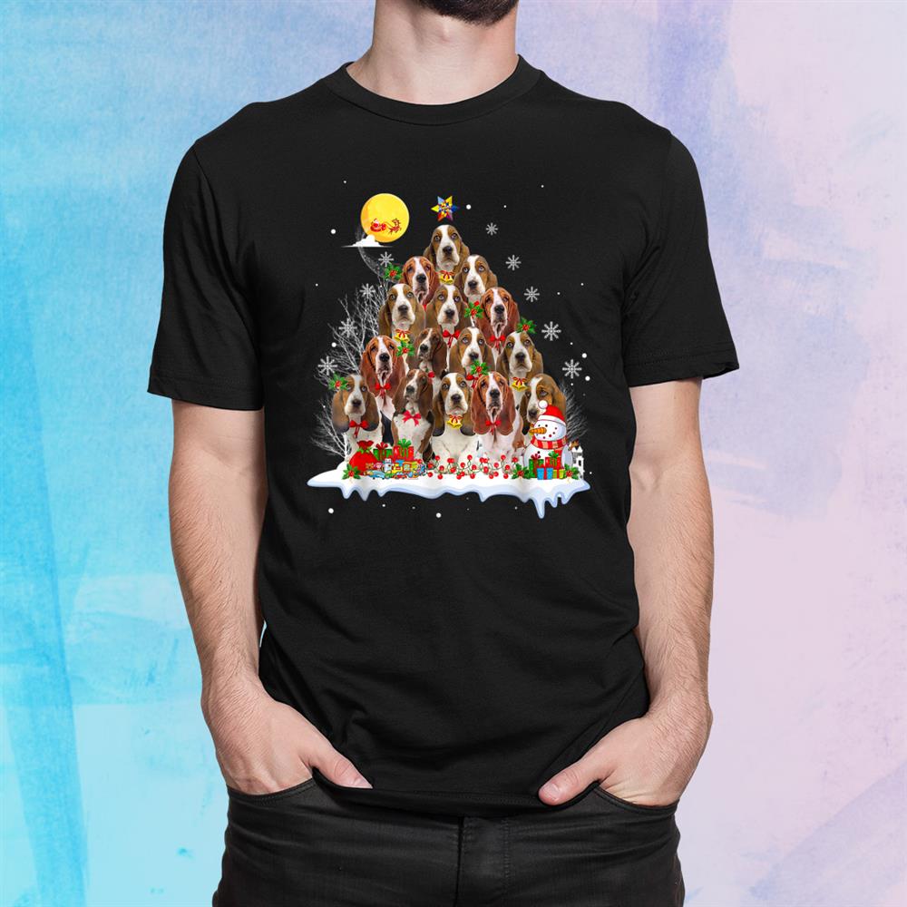 Basset Hound Dog Reindeer Pine Christmas Shirt Basset Hound Dog Reindeer Pine Christmas Shirt