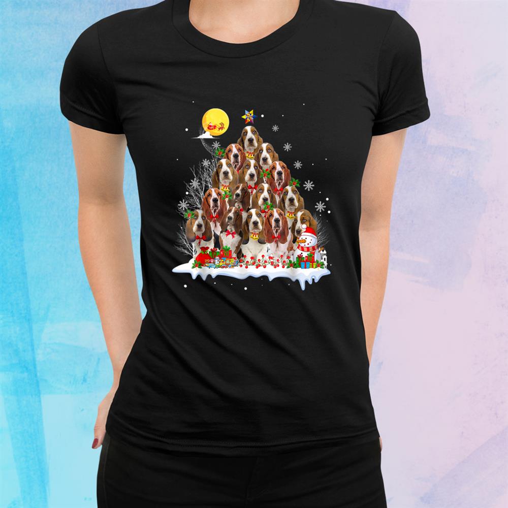 Basset Hound Dog Reindeer Pine Christmas Shirt Basset Hound Dog Reindeer Pine Christmas Shirt