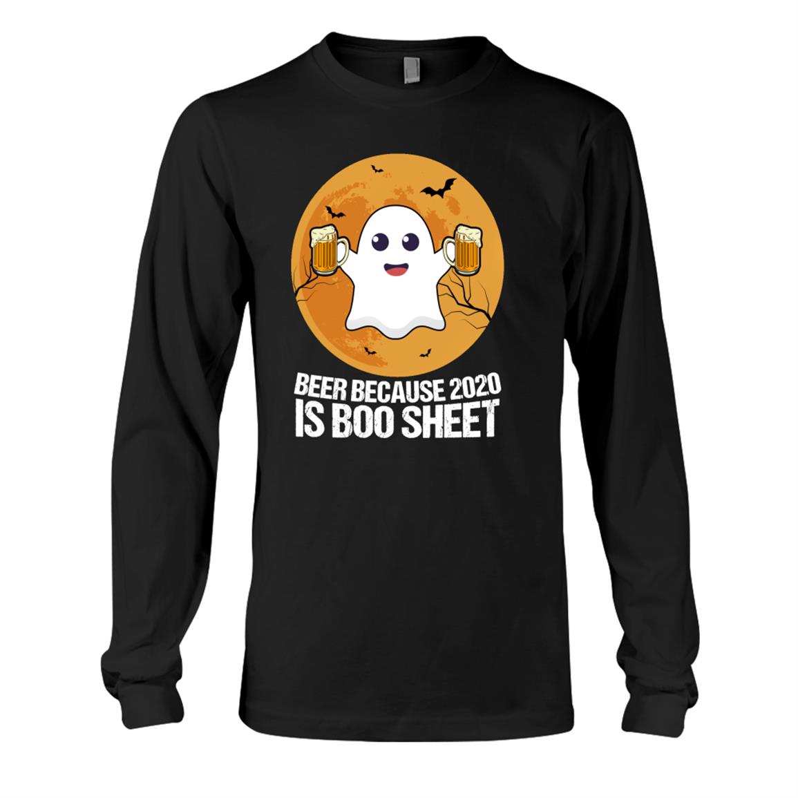 Beer Because Is Boo Sheet Ghost Sayings Halloween Shirt Beer Because Is Boo Sheet Ghost Sayings Halloween Shirt