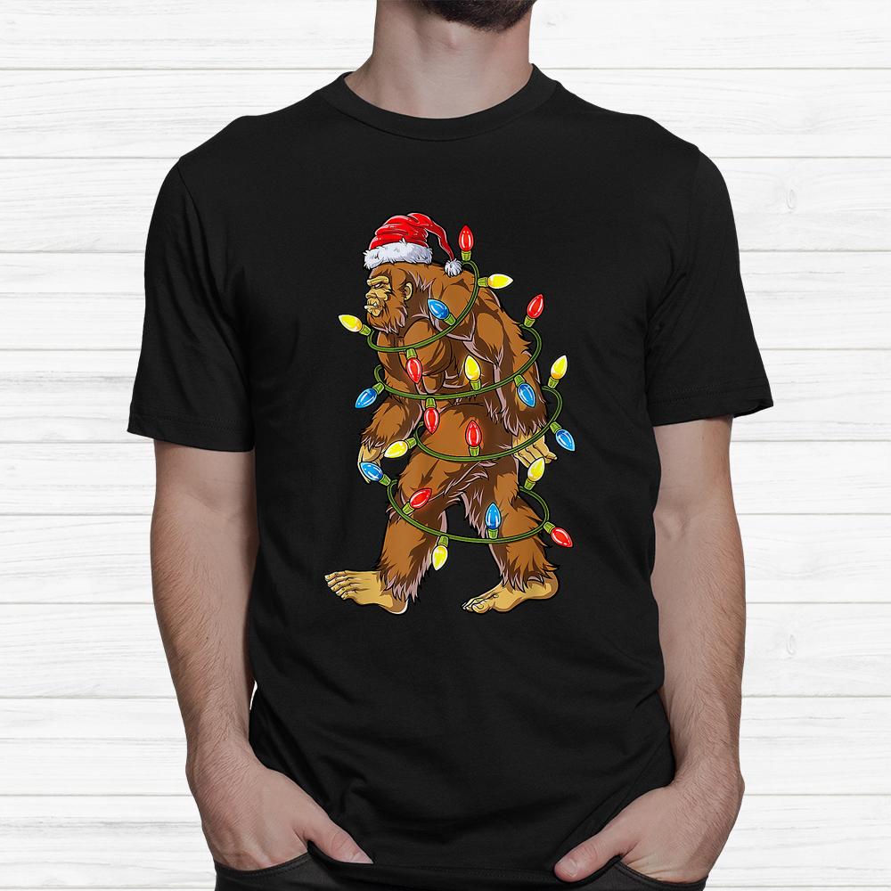 Bigfoot Santa Christmas Tree Lights Shirt Bigfoot Santa Christmas Tree Lights Shirt