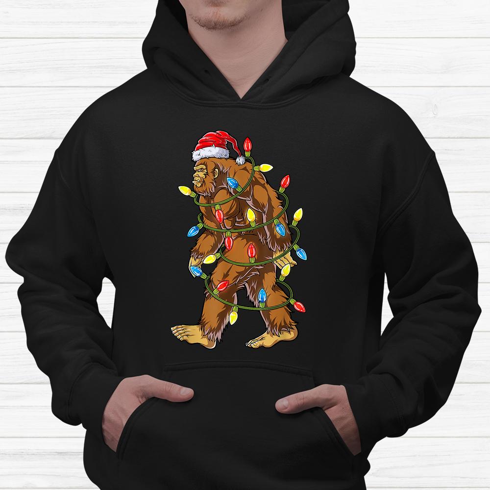 Bigfoot Santa Christmas Tree Lights Shirt Bigfoot Santa Christmas Tree Lights Shirt