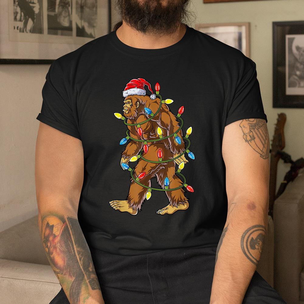 Bigfoot Santa Christmas Tree Lights Shirt Bigfoot Santa Christmas Tree Lights Shirt