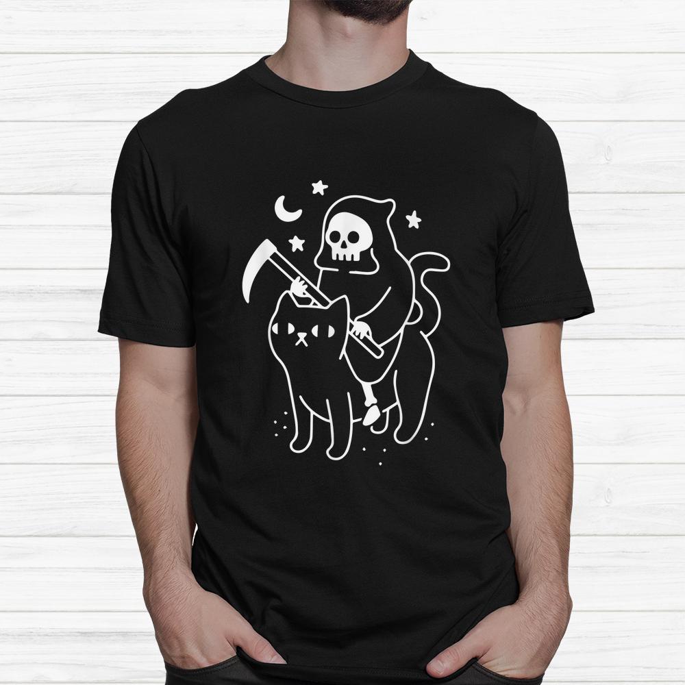 Black Cat Death Funny Halloween Shirt Black Cat Death Funny Halloween Shirt
