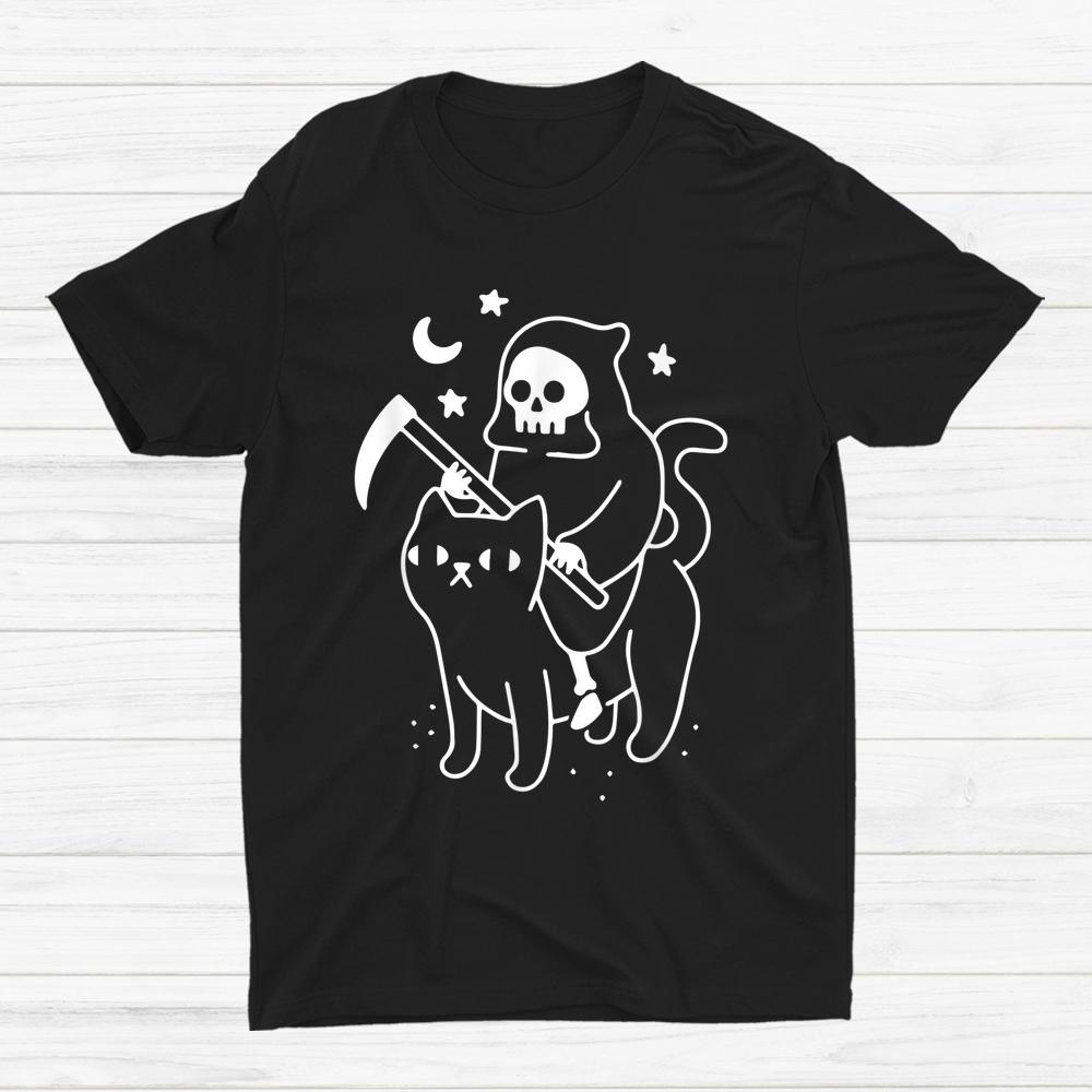 Black Cat Death Funny Halloween Shirt Black Cat Death Funny Halloween Shirt