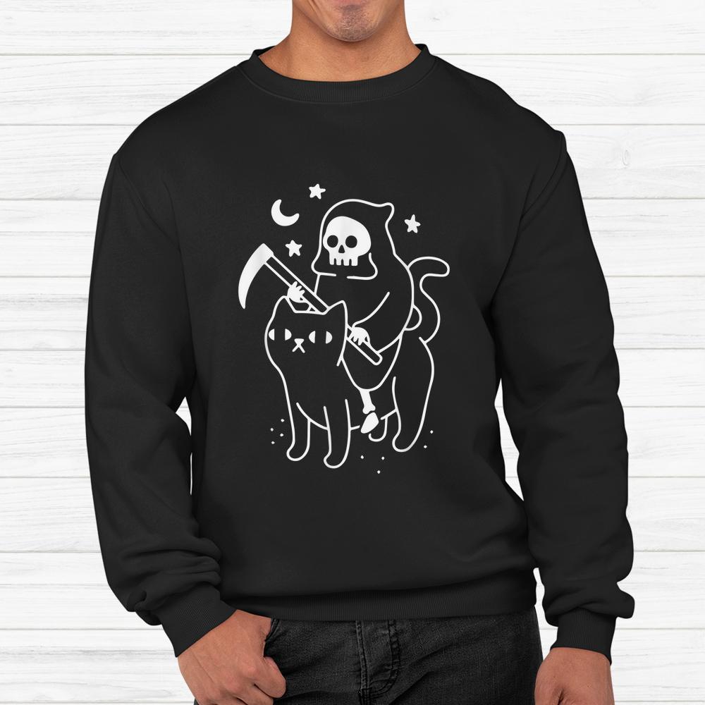 Black Cat Death Halloween Shirt Black Cat Death Halloween Shirt