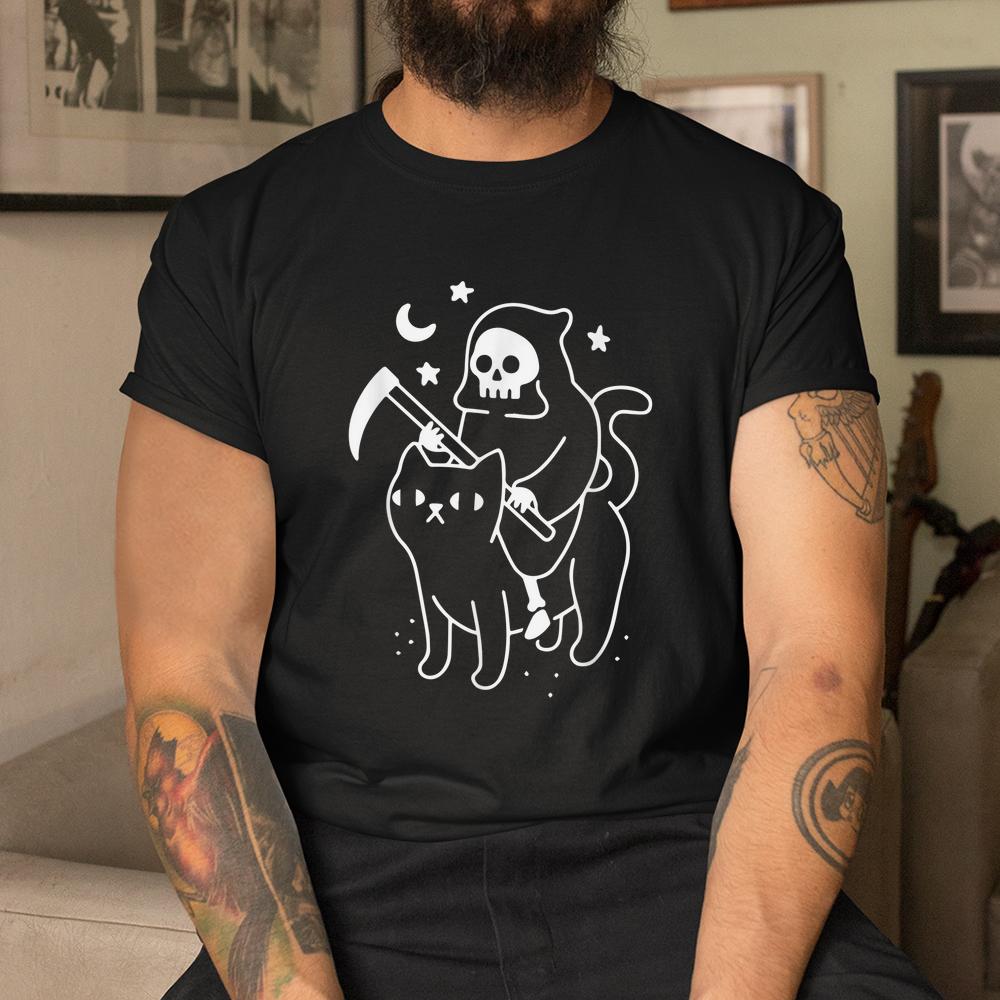 Black Cat Death Halloween Shirt Black Cat Death Halloween Shirt