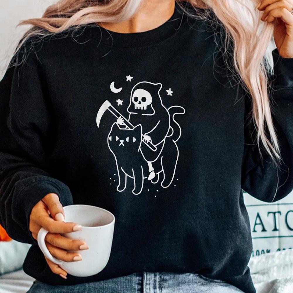 Black Cat Death Halloween Shirt Black Cat Death Halloween Shirt