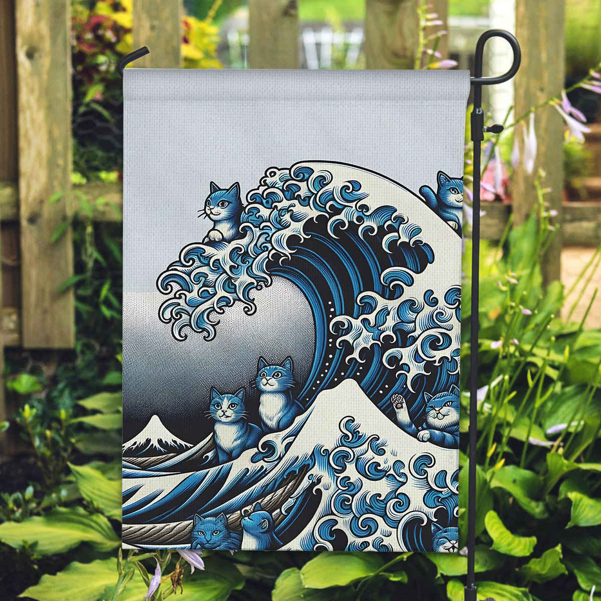 Blue Wave Cat For Kamala Garden Flag Blue Wave Cat For Kamala Garden Flag