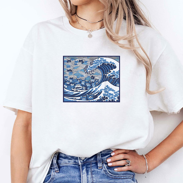 Blue Wave Cat For Kamala T Shirt Blue Wave Cat For Kamala T Shirt