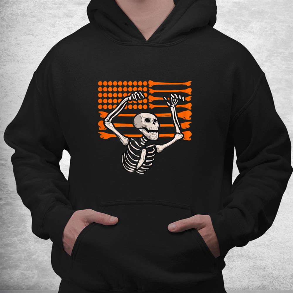 Bones And Pumpkins American Flag Skeleton Halloween Shirt Bones And Pumpkins American Flag Skeleton Halloween Shirt