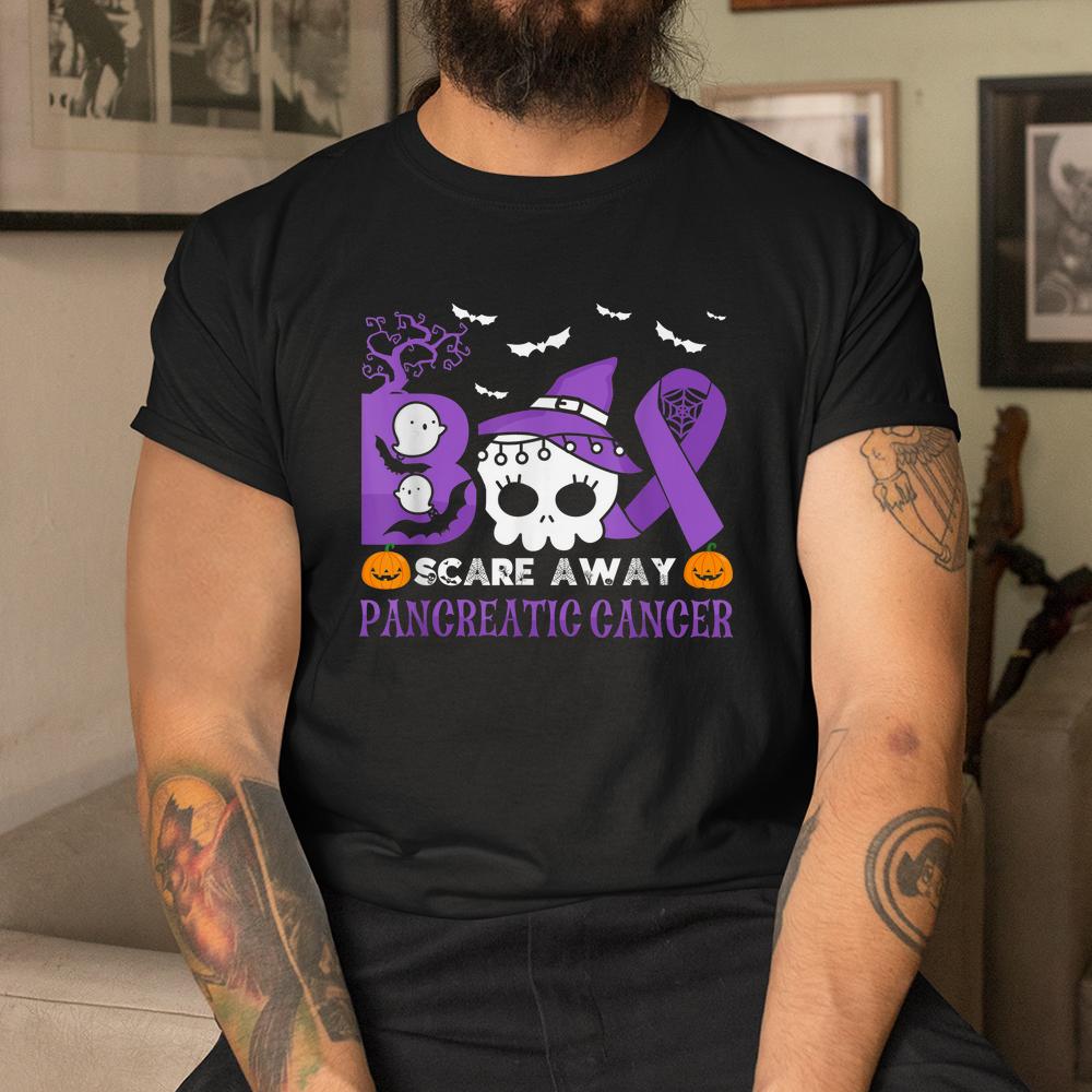Boo Scare Away Pancreatic Cancer Halloween Shirt Boo Scare Away Pancreatic Cancer Halloween Shirt