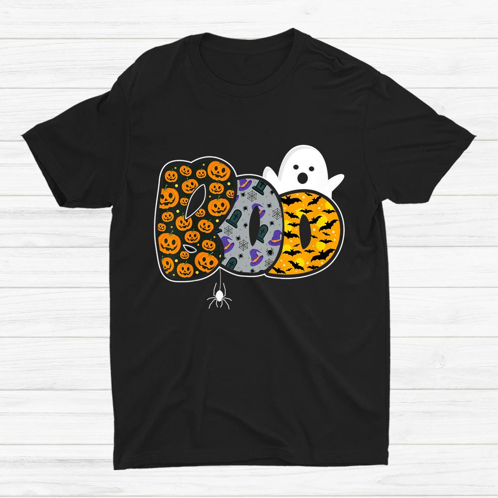 Boo With Ghost And Pumpkins Halloween Shirt Boo With Ghost And Pumpkins Halloween Shirt