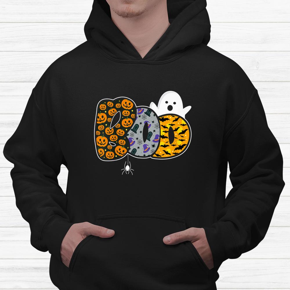 Boo With Ghost And Pumpkins Halloween Shirt Boo With Ghost And Pumpkins Halloween Shirt