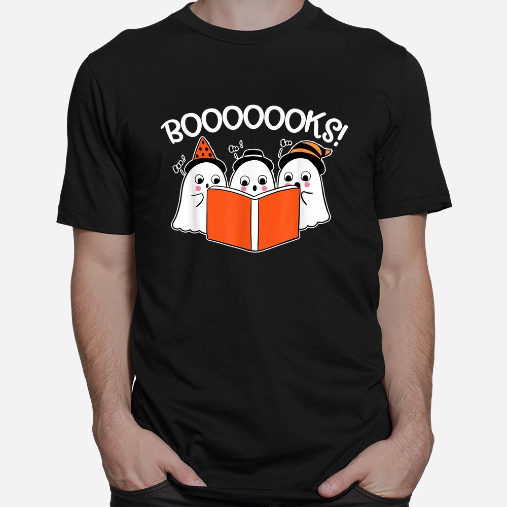 Boooks Lazy Diy Halloween Teacher Ghost Reading Shirt Boooks Lazy Diy Halloween Teacher Ghost Reading Shirt