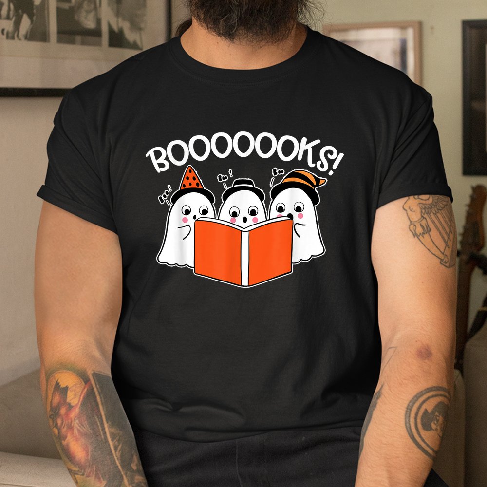 Boooks Lazy Diy Halloween Teacher Ghost Reading Shirt Boooks Lazy Diy Halloween Teacher Ghost Reading Shirt