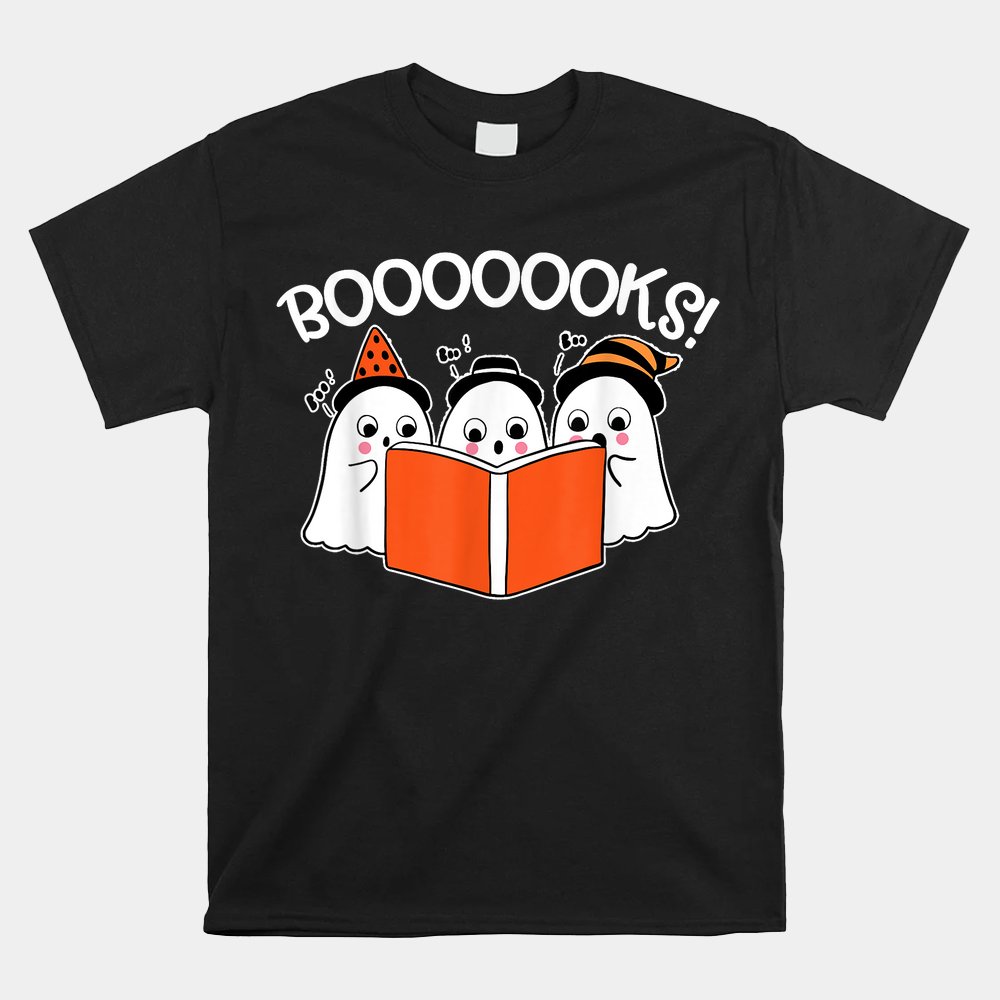 Boooks Lazy Diy Halloween Teacher Ghost Reading Shirt Boooks Lazy Diy Halloween Teacher Ghost Reading Shirt
