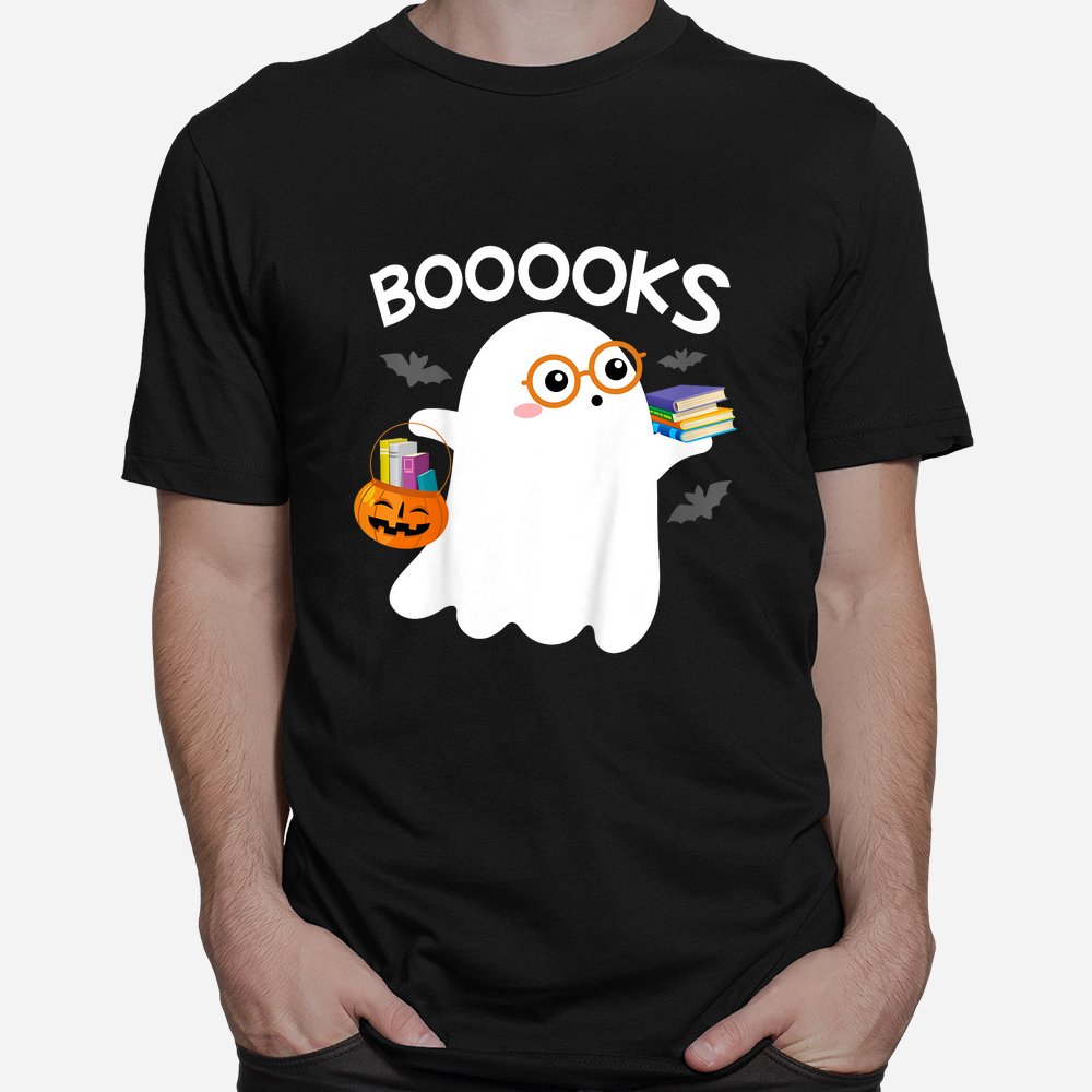 Booooks Cute Ghost Reading Library Books Halloween Shirt 10 booooks cute ghost reading library books halloween shirt 1 1