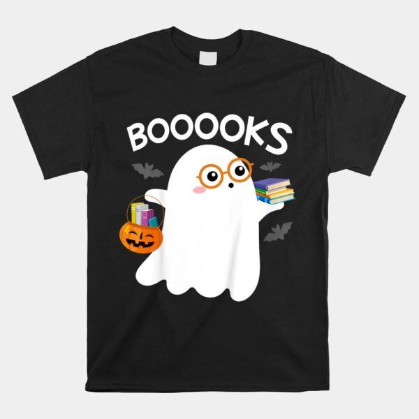 Booooks Cute Ghost Reading Library Books Halloween Shirt 5 booooks cute ghost reading library books halloween shirt 1