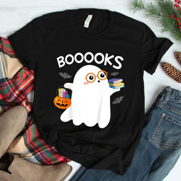 Booooks Cute Ghost Reading Library Books Halloween Shirt 7 booooks cute ghost reading library books halloween shirt 2