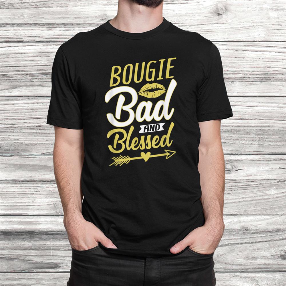 Bougie Bad And Blessed Boujee Girl Melanin Christmas Shirt Bougie Bad And Blessed Boujee Girl Melanin Christmas Shirt