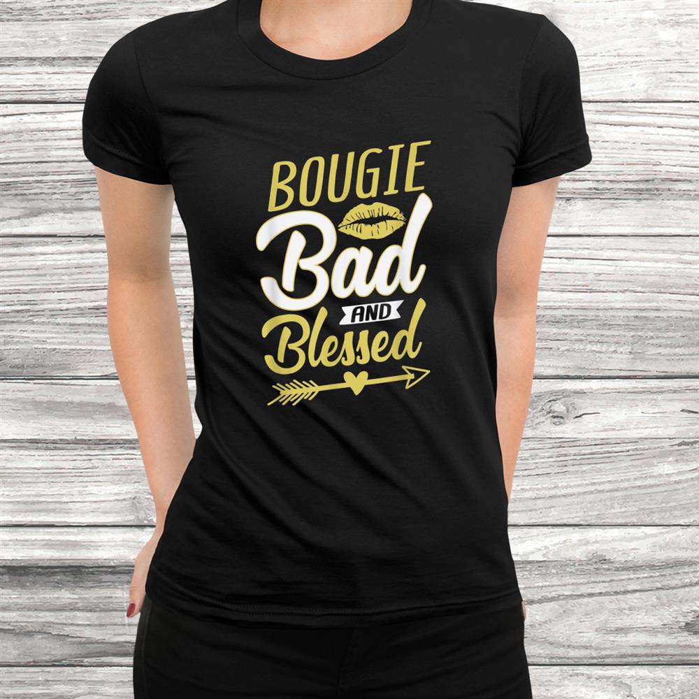 Bougie Bad And Blessed Boujee Girl Melanin Christmas Shirt Bougie Bad And Blessed Boujee Girl Melanin Christmas Shirt