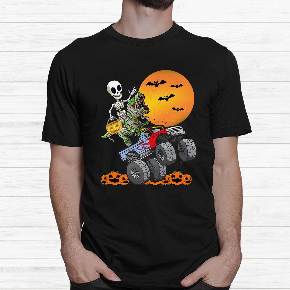 Boys Halloween Monster Truck Pumpkin Mummy Dinosaur T Rex Shirt Boys Halloween Monster Truck Pumpkin Mummy Dinosaur T Rex Shirt