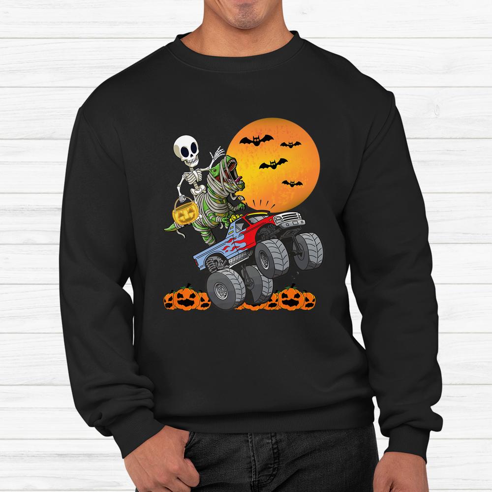 Boys Halloween Monster Truck Pumpkin Mummy Dinosaur T Rex Shirt Boys Halloween Monster Truck Pumpkin Mummy Dinosaur T Rex Shirt