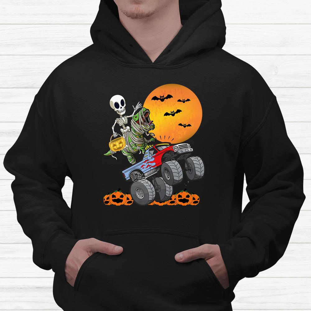 Boys Halloween Monster Truck Pumpkin Mummy Dinosaur T Rex Shirt Boys Halloween Monster Truck Pumpkin Mummy Dinosaur T Rex Shirt