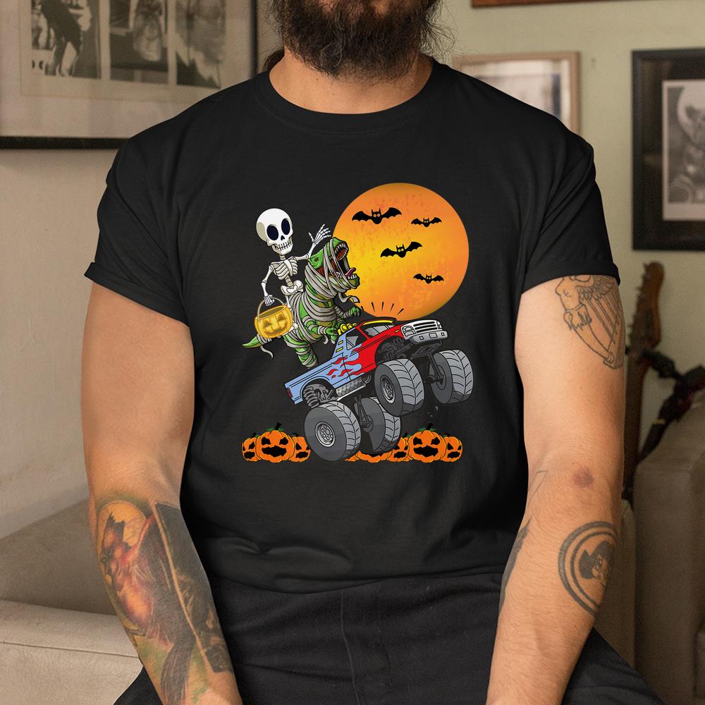 Boys Halloween Monster Truck Pumpkin Mummy Dinosaur T Rex Shirt Boys Halloween Monster Truck Pumpkin Mummy Dinosaur T Rex Shirt