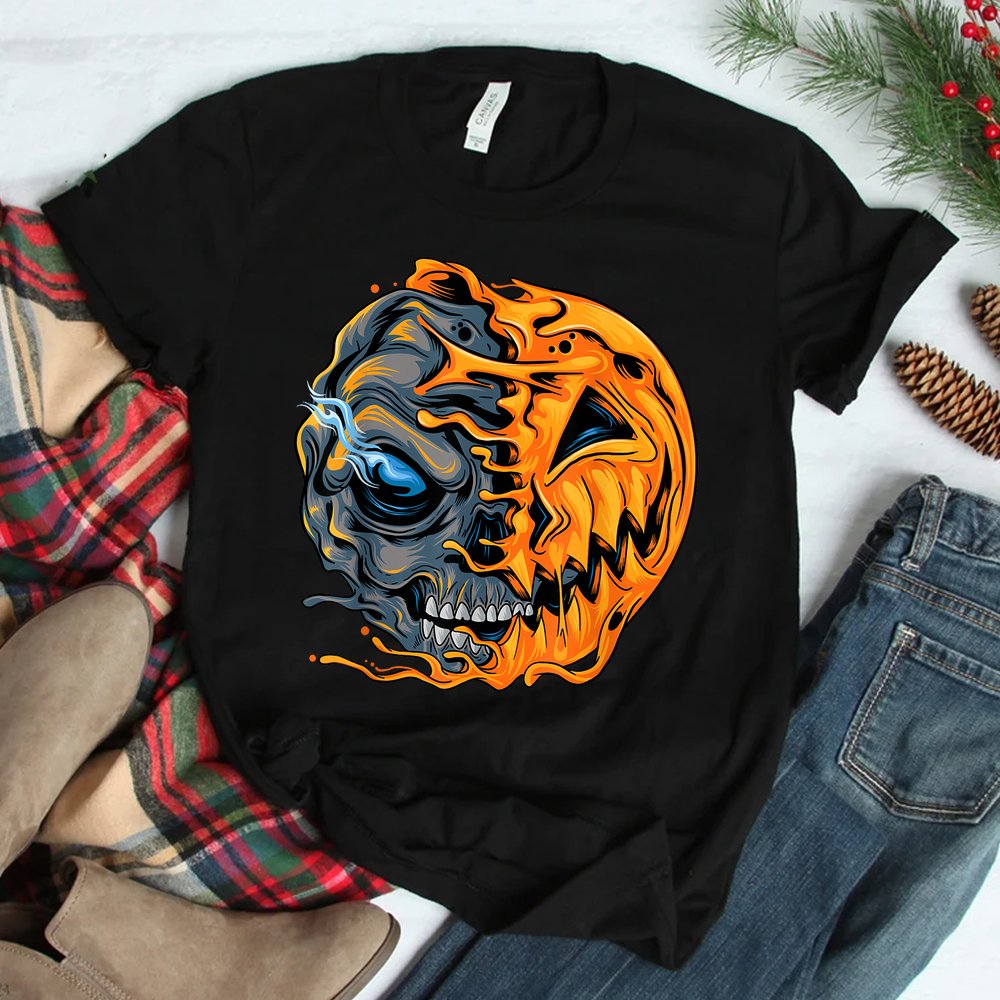 Boys Halloween Pumpkin Skull Shirt Boys Halloween Pumpkin Skull Shirt