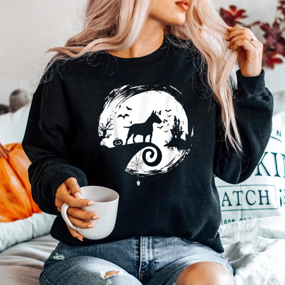 Bull Terrier Halloween Costume Bully Moon Silhouette Shirt Bull Terrier Halloween Costume Bully Moon Silhouette Shirt