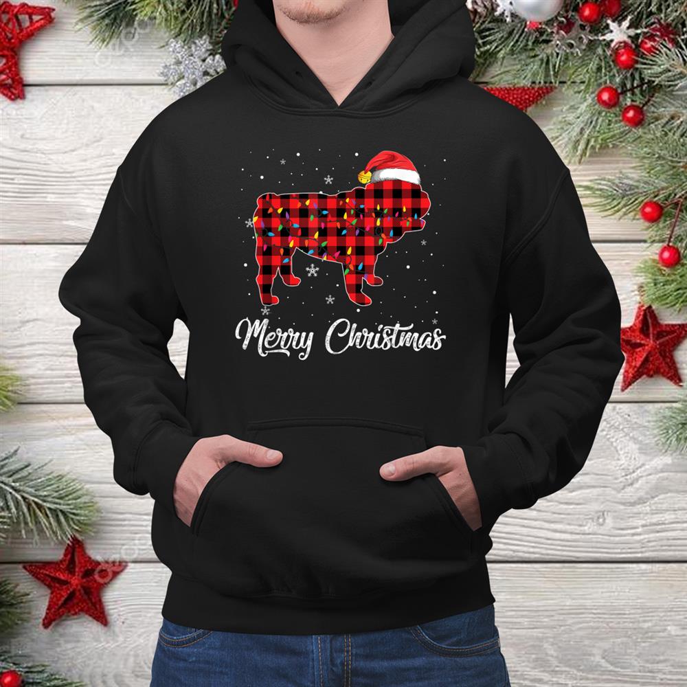 Bulldog Red Plaid Dog Lover Pajama Christmas Shirt Bulldog Red Plaid Dog Lover Pajama Christmas Shirt