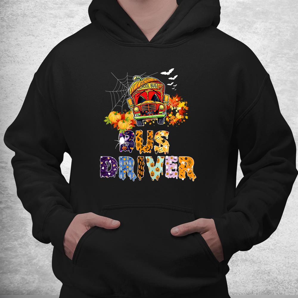 Bus Driver School Bus Halloween With Pumpkin Shirt Bus Driver School Bus Halloween With Pumpkin Shirt