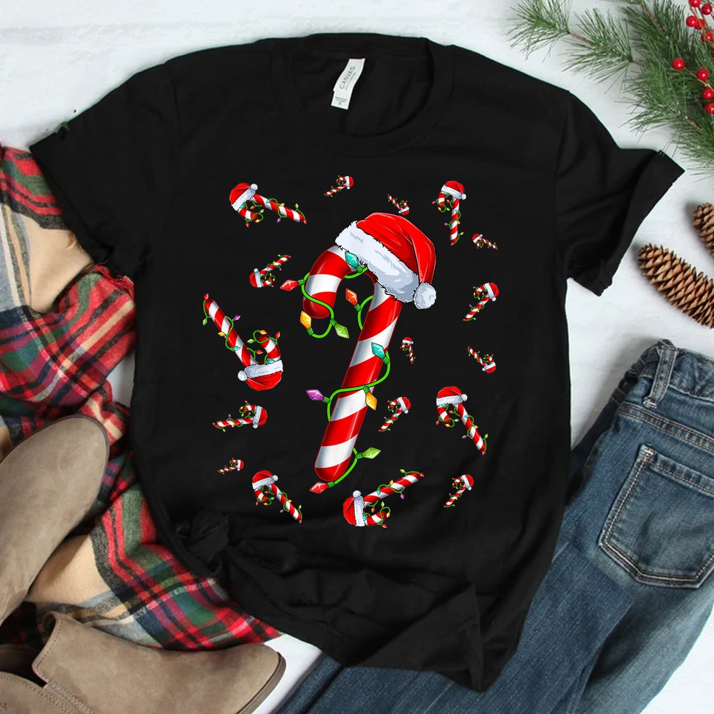Candy Cane Merry And Bright Red And White Candy Christmas Shirt Candy Cane Merry And Bright Red And White Candy Christmas Shirt