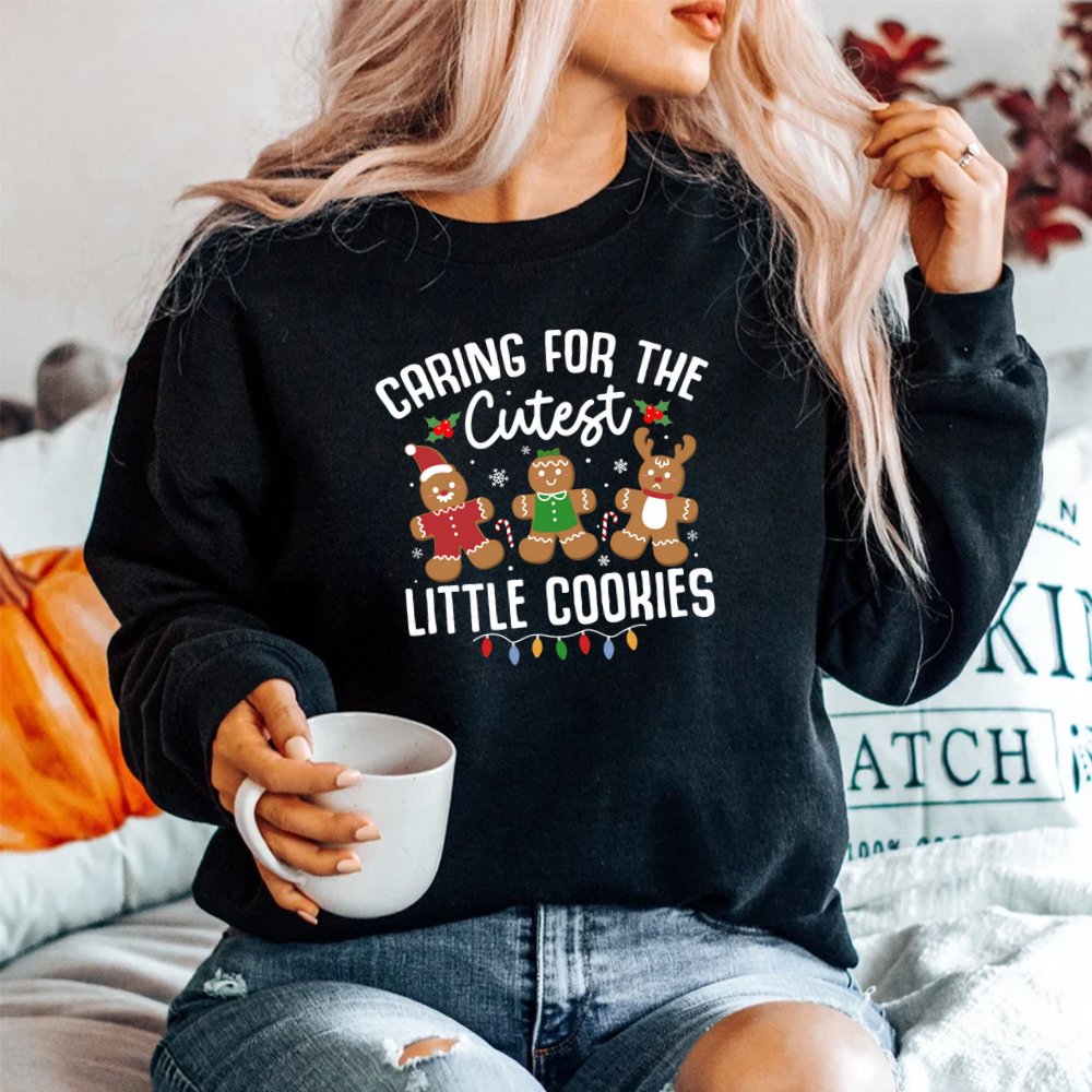 Caring For Cutest Little Cookies Pediatric Nurse Christmas Shirt Caring For Cutest Little Cookies Pediatric Nurse Christmas Shirt
