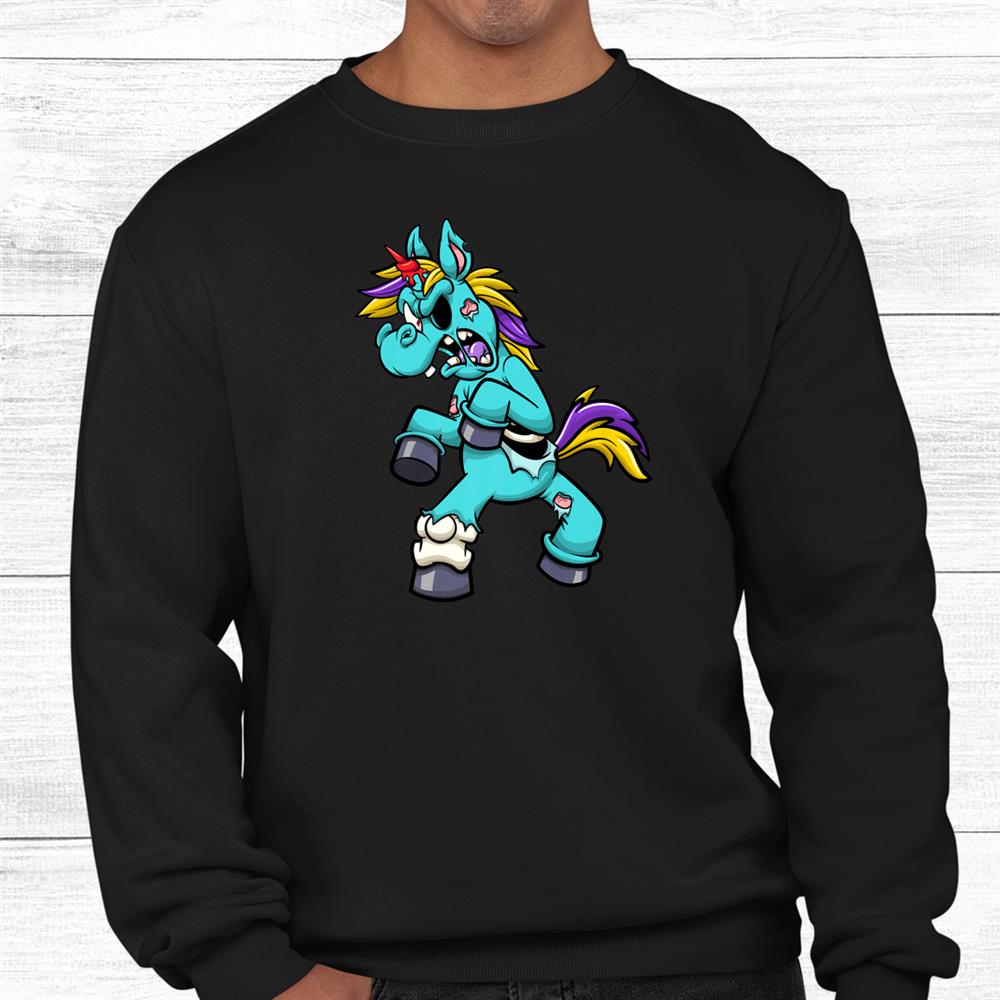 Cartoon Zombie Unicorn Funny Dark Humor Halloween Shirt Cartoon Zombie Unicorn Funny Dark Humor Halloween Shirt