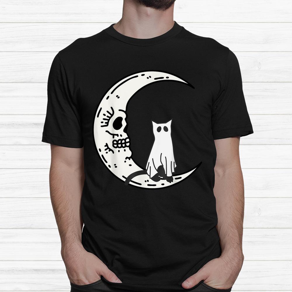 Cat Ghost Costume Moon Gothic Halloween Shirt Cat Ghost Costume Moon Gothic Halloween Shirt