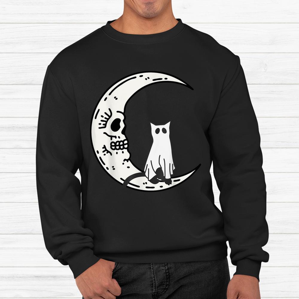 Cat Ghost Costume Moon Gothic Halloween Shirt Cat Ghost Costume Moon Gothic Halloween Shirt