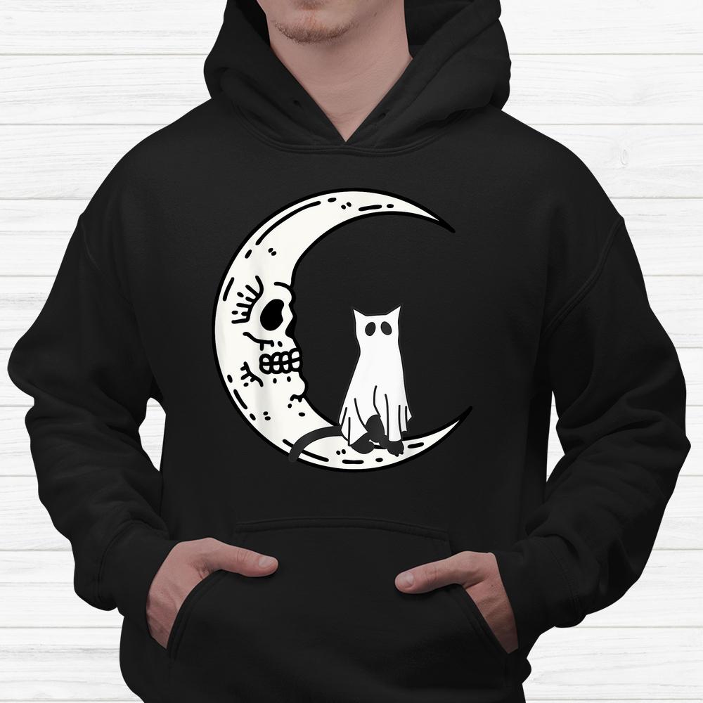Cat Ghost Costume Moon Gothic Halloween Shirt Cat Ghost Costume Moon Gothic Halloween Shirt