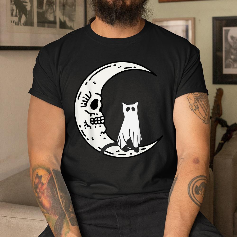 Cat Ghost Costume Moon Gothic Halloween Shirt Cat Ghost Costume Moon Gothic Halloween Shirt