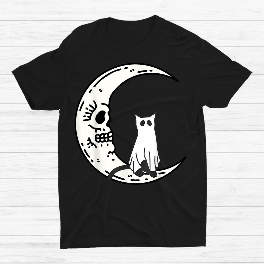 Cat Ghost Costume Moon Gothic Halloween Shirt Cat Ghost Costume Moon Gothic Halloween Shirt